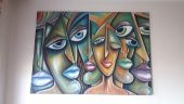 himarry MERAL AYDIN Pamuklu kumaş üzerine akrilik soyut resim çalışması 100x140 cm - 3
