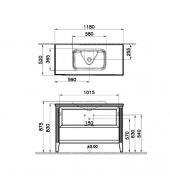 Vitra Valarte 120 cm Gri Banyo Dolabı Alt Modül ve Lavabo 62202 - 2