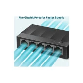 Tp-Link 5 Port 10-100-1000 Mbps Switch Plastik Kasa Masaüstü Switch thumbnail 4