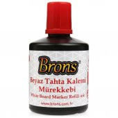 Brons Beyaz Tahta Kalemi Mürekkebi Kırmızı 100 cc BR-355 6 Adet - 1