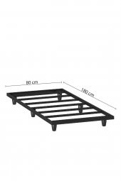 Mobpazar Yavru Metal Karyola, 80x180 cm Siyah Renk - 2