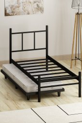 Mobpazar Yavru Metal Karyola, 80x180 cm Siyah Renk - 3