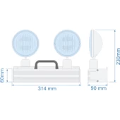 Arsel Versalite-LP VSA-214L (lifepo4) Acil Aydınlatma Armatürü Kesintide 180 Dak. Yanan 2x14 Led Lamba - 3