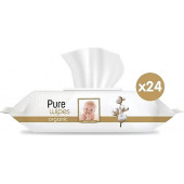 Pure Baby Organik Pamuklu 90 Yaprak 24'lü Paket Islak Havlu - 1