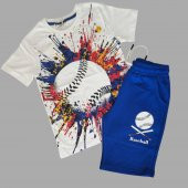 Baseball Yazılı Mavi Renk Erkek Çocuk Şortlu Takım - 2