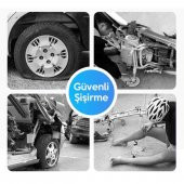 Coofbe Basınç Göstergeli Led Işıklı Taşınabilir Araç Lastik Pompası Araç Lastik Kompresörü 12V - 4