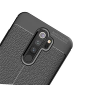 Smcase Xiaomi Redmi Note 8 Pro Kılıf Deri Dokulu Silikon  Nano Ekran Koruyucu - 6