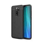 Smcase Xiaomi Redmi Note 8 Pro Kılıf Deri Dokulu Silikon  Tam Kapatan Cam - 1