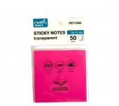 Maxx Sticky Notes Şeffaf Post-İt 76x76 - 50 Yaprak – Neon Pembe - 1