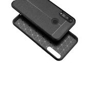 Smcase Huawei P40 Lite E Kılıf Deri Dokulu Silikon  Nano Ekran Koruyucu - 2
