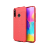 Smcase Huawei P40 Lite E Kılıf Deri Dokulu Silikon  Nano Ekran Koruyucu - 4