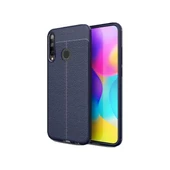Smcase Huawei P40 Lite E Kılıf Deri Dokulu Silikon  Nano Ekran Koruyucu - 6
