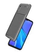 Smcase Xiaomi Redmi 9A Kılıf Negro Karbon Dokulu Silikon  Nano Ekran Koruyucu - 6