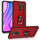 Smcase Xiaomi Redmi 9 Kılıf Vega Yüzüklü Çift Katmanlı Tank Kapak  Nano Ekran Koruyucu thumbnail 4