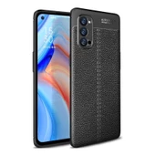 Smcase Oppo Reno4 Kılıf Deri Dokulu Silikon  Tam Kapatan Ekran Koruyucu thumbnail 1