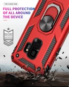 Smcase Samsung Galaxy S9 Kılıf Vega Yüzüklü Çift Katmanlı Tank Silikon - 8