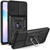 Smcase Xiaomi Redmi 9A Kılıf Kamera Korumalı Yüzüklü Tank Pars Silikon - 4