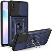 Smcase Xiaomi Redmi 9A Kılıf Kamera Korumalı Yüzüklü Tank Pars Silikon - 6