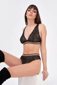 Siyah Rose Silvery Simli Kapsız Sütyen Takım thumbnail 1