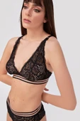 Siyah Rose Silvery Simli Kapsız Sütyen Takım thumbnail 3