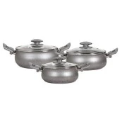 Mehtap Güveç Tencere Seti Granirt Gri 16+18+20 Cm thumbnail 1