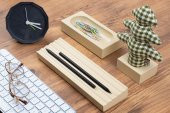 Kayigo Woody Krem Üçlü Ofis Seti - Pötikareli Çam - 2
