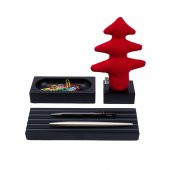 Kayigo Woody Siyah Üçlü Ofis Seti - Kırmızı Çam thumbnail 1