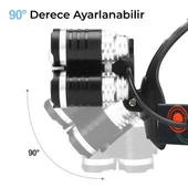 POWERMASTER MX-501 5 POWER LEDLİ SU GEÇİRMEZ 18650 PİLLİ ŞARJ EDİLEBİLİR KAFA FENERİ (PİL DAHİL DEĞİLDİR) - 5