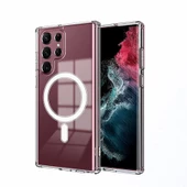 Smcase Samsung Galaxy S22 Ultra 5g Kılıf Manyetik Wiriless Destekli Hybrid Kapak Silikon - 1