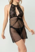 Phevos Dantel Detaylı Göğüs Dekolteli Gecelik Takım-20901 thumbnail 2
