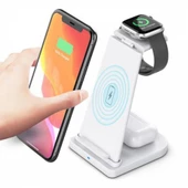 Polham 15W Kablosuz Şarj Cihazı Apple iWatch AirPods Şarj Standı Huawei Xiaomi Samsung İphone Şarj thumbnail 8