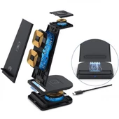 Coofbe 15W Kablosuz Şarj Cihazı Apple iWatch Şarj Standı Huawei Xiaomi Samsung İphone Şarj - 6