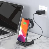 Coofbe 15W Kablosuz Şarj Cihazı Apple iWatch Şarj Standı Huawei Xiaomi Samsung İphone Şarj - 2