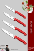 Lazbisa Silver Serisi Mutfak Bıçak Seti Et Ekmek Sebze Meyve Bıçağı 4 Lü Set Günlük Kullanım ( Mtf-2011) - 1