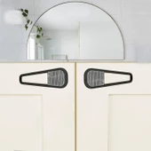 Pırlanta Mobilya Çekmece Mutfak Dolap Dolabı Kapak Kulpu Kulbu Mat Siyah Krom Sert Plastik Kulpları thumbnail 3