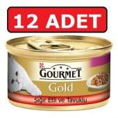 Gourmet Gold Sığır Etli ve Tavuklu Çifte Lezzet Kedi Konservesi 85 Gr x 12 Adet - 1