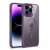 Smcase iPhone 14 Pro Kılıf Manyetik Wiriless Destekli Krom Slim Silikon thumbnail 1