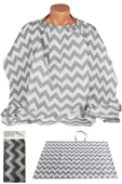 RevuBaby Duffel Emzirme Önlüğü Emzirme Örtüsü Gri-zizag - 1