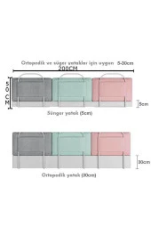 RevuBaby 200 Cm Serenity Xl Yeni Nesil Yatak Bariyeri Korkuluğu Pink (4 Blok) - 3