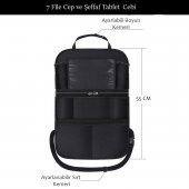 Araba Koltuk Arkası Eşya Düzenleyici Organizer Koltuk Arkası Koruyucu Tablet Cepli 2adet - 3