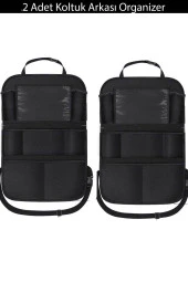 Araba Koltuk Arkası Eşya Düzenleyici Organizer Koltuk Arkası Koruyucu Tablet Cepli 2adet - 1