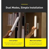 Baseus Ayarlanabilir 1800Mah Şarjlı Mıknatıslı Masa Lambası Dolap Lambası Ayna Lambası Gece Lambası - 7