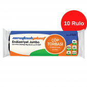 Newtechplast Endüstriyel Jumbo Boy Çöp Torbası, Siyah, 80 x 110 cm., 400 gr., 10 Rulo - 1