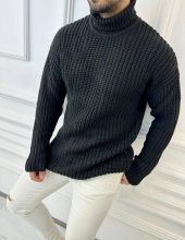 Kazak Tüylenmez Triko Boğazlı Erkek Kazak Balıkçı Yaka Kazak - 5