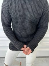 Kazak Tüylenmez Triko Boğazlı Erkek Kazak Balıkçı Yaka Kazak - 6