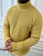 Kazak Tüylenmez Triko Boğazlı Erkek Kazak Balıkçı Yaka Kazak - 12