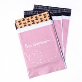 Ben Geldim yazılı cepli kargo poşeti, pembe  24x30 cm (100 adet) - 1