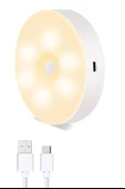 BUFFER® Hareket Sensörlü Usb Şarjlı Spot Lamba Mıknatıslı ve Yapışkanlı Gün Işığı Renk Led - 9