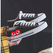 Siyah Beyaz Gözlü Kalp Convers Günlük Sneaker Ayakkabı - 1