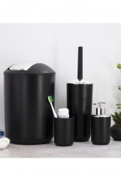 Banyo Aksesuar Seti, Çöp Kovası Seti Siyah - 2
